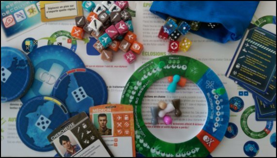 Le mat�riel du jeu Pand�mie le Rem�de